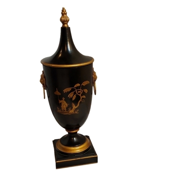 19 CENTURY TOLEWARE REGENCY PERIOD ITALIAN URNS - Picture 8 of 9